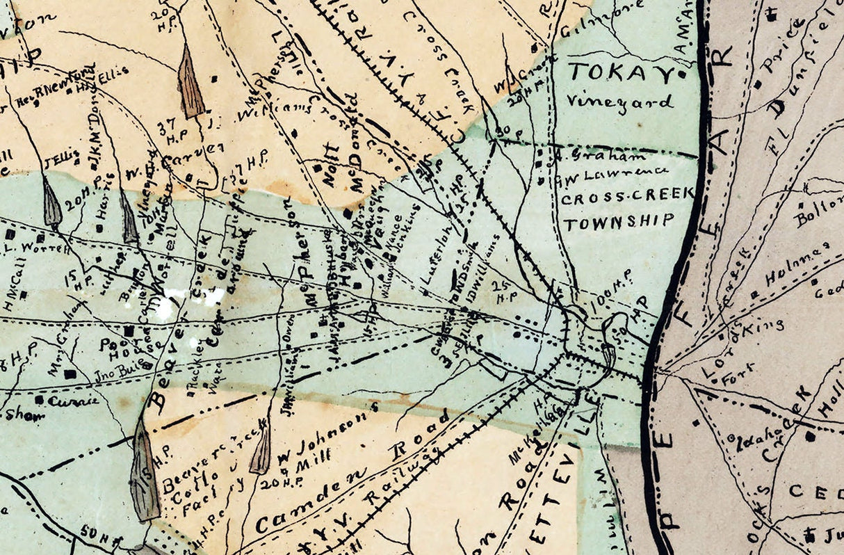 1884 Map of Cumberland County North Carolina