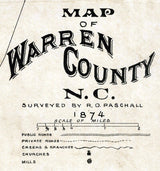 1874 Map of Warren County North Carolina