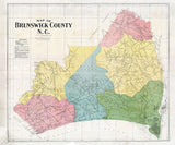 1910 Map of Brunswick County North Carolina