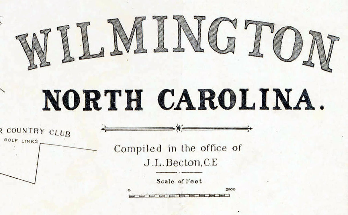 1918 Map of Wilmington North Carolina