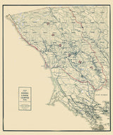 1908 Map of Sonoma and Marin County California