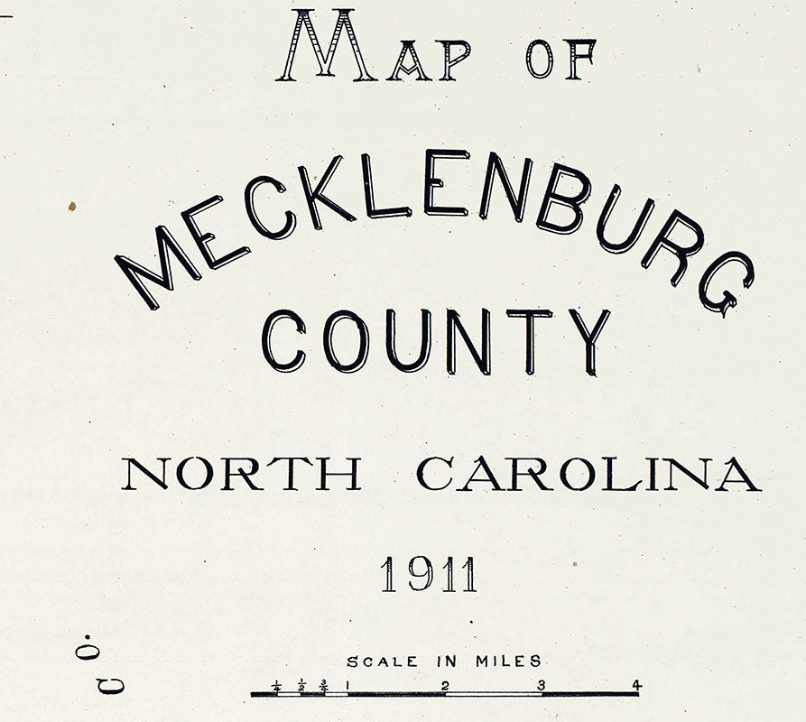 1911 Map of Mechlenburg County North Carolina