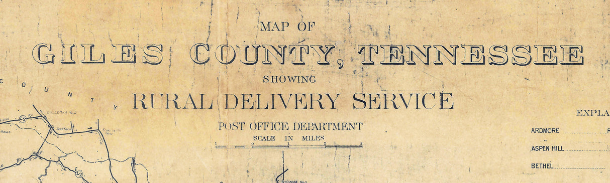 1920s Map of Giles County Tennessee