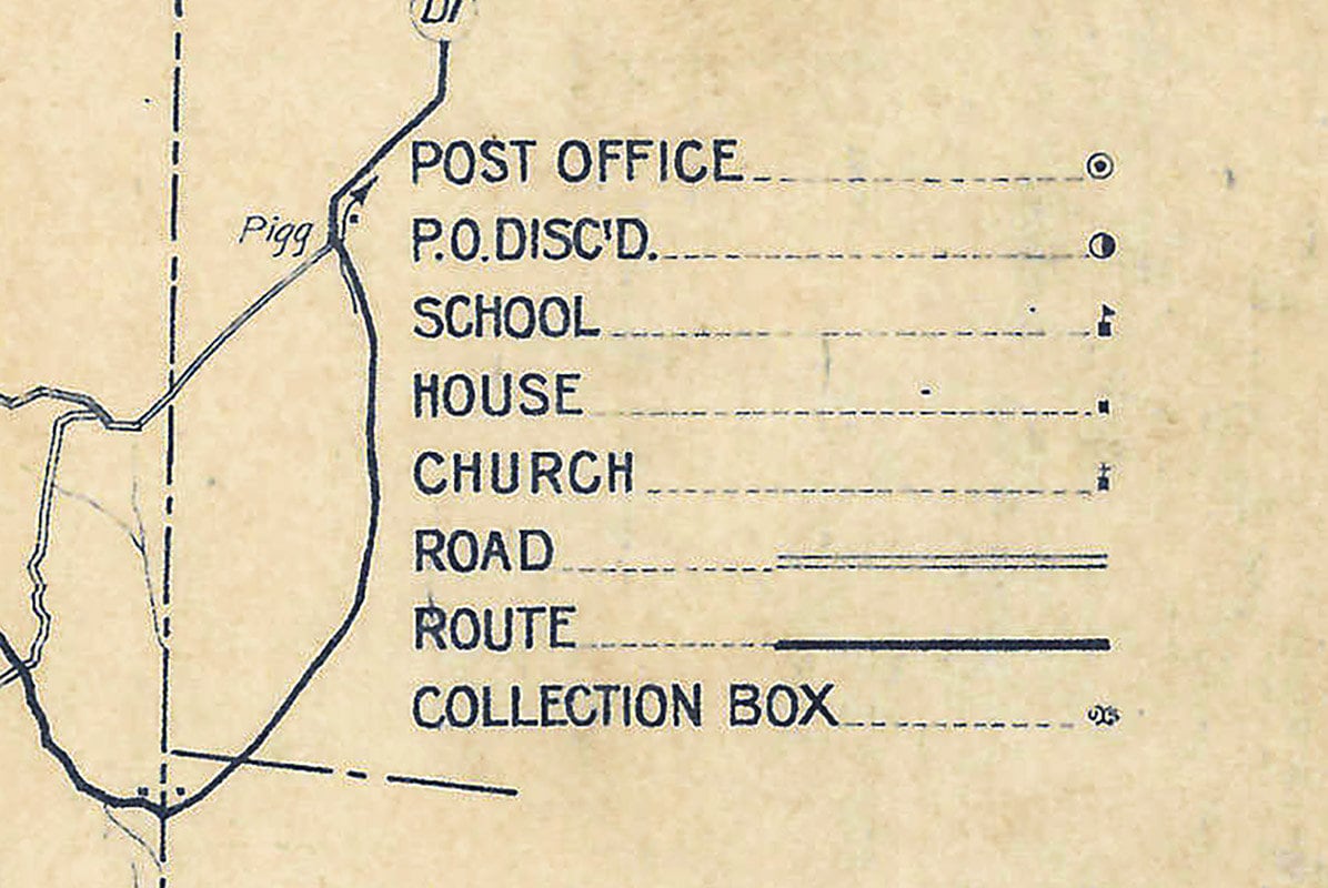 1920s Map of Giles County Tennessee