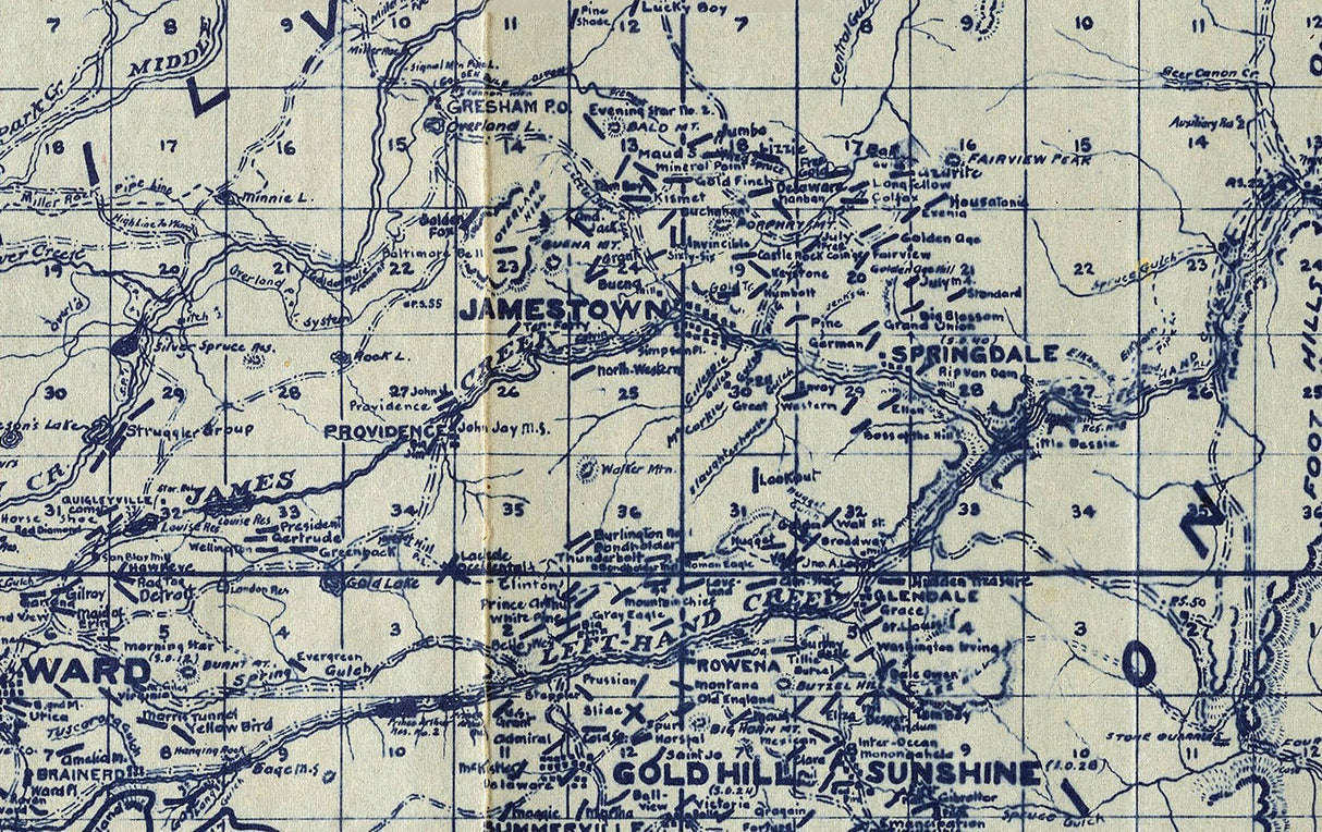 1914 Map of Boulder County Colorado Oil Wells