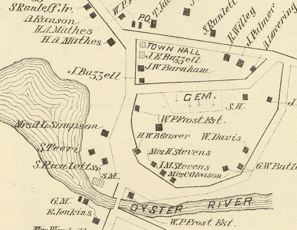 1892 Map of Durham Strafford County New Hampshire