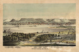1874 Panoramic Map of Winona Minnesota