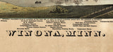1874 Panoramic Map of Winona Minnesota