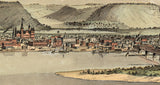 1874 Panoramic Map of Winona Minnesota