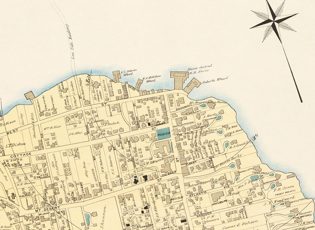 1897 Map of Bar Harbor Maine
