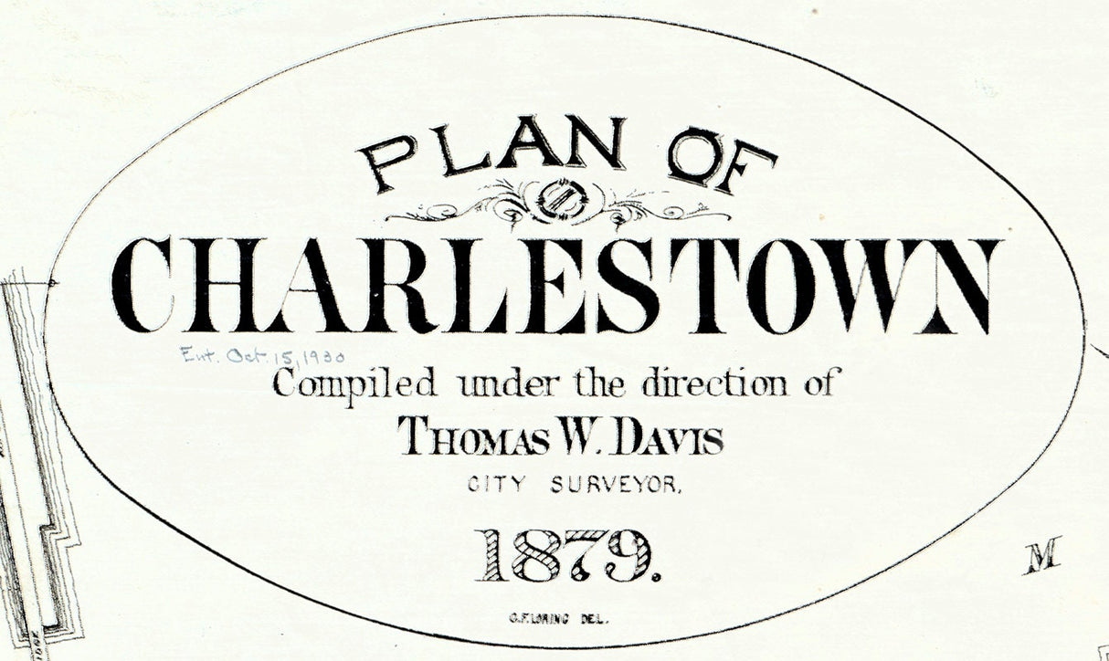 1879 Map of Charlestown Boston Massachusetts