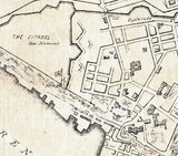 1845 Map of the City of Quebec Canada