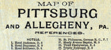 1895 Map of Pittsburg Allegheny County Pennsylvania