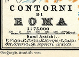 1910 Map of Rome Italy and Environs by Baedeker