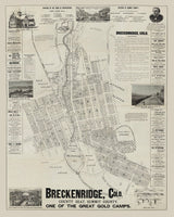 1905 Map of Beckenridge Summit County Colorado