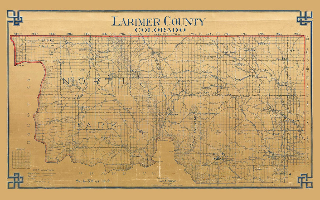 1900 Map of Larimer County Colorado