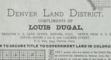 1889 Map of the Denver Land District Colorado