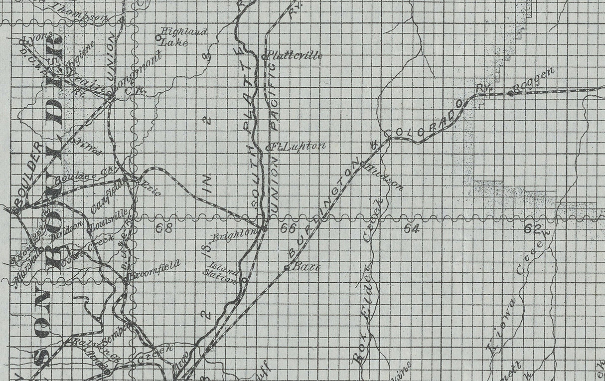 1889 Map of the Denver Land District Colorado