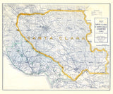 1908 Map of Santa Clara and Santa Cruz County California