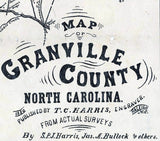 1880 Map of Granville County North Carolina