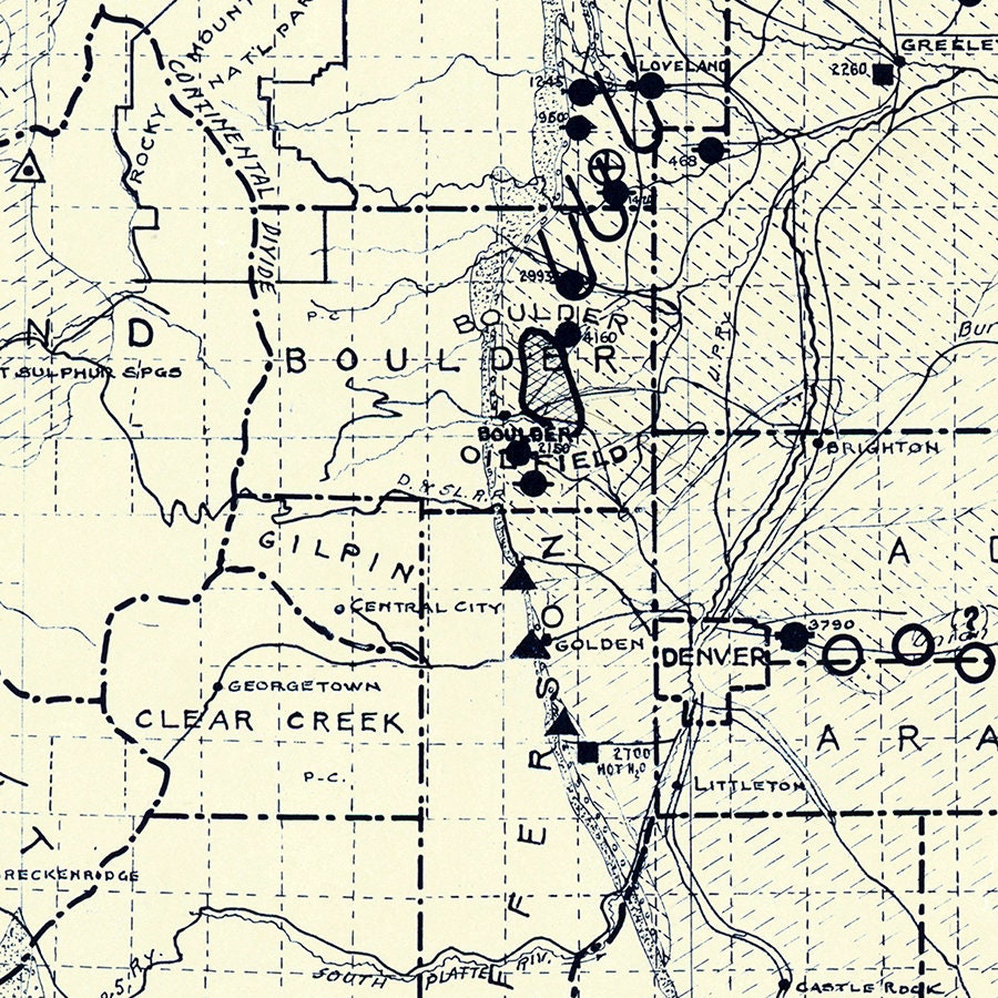 1919 Oil Well Map of Colorado