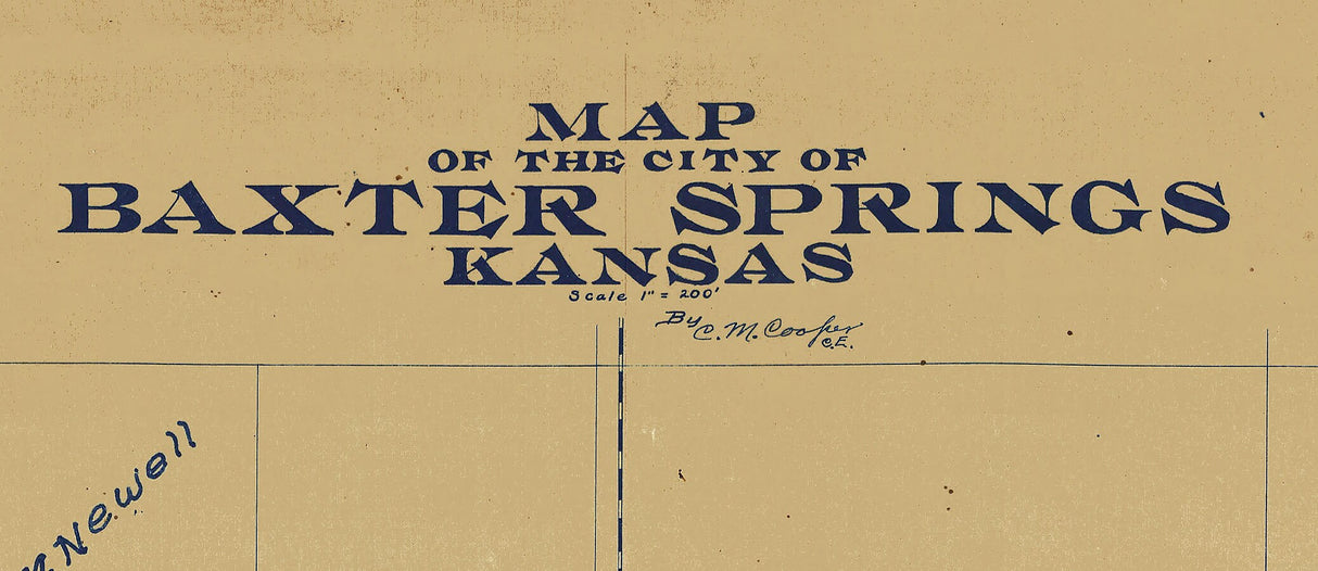 1922 Map of Baxter Spring Kansas