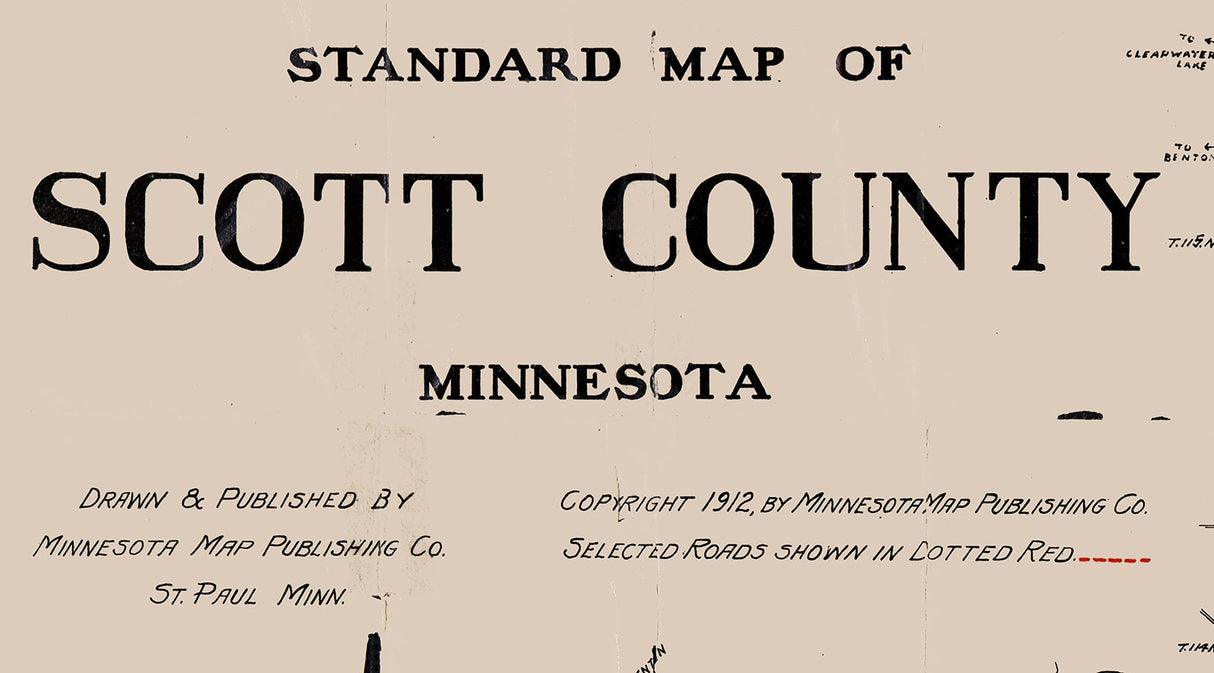 1912 Map of Scott County Minnesota