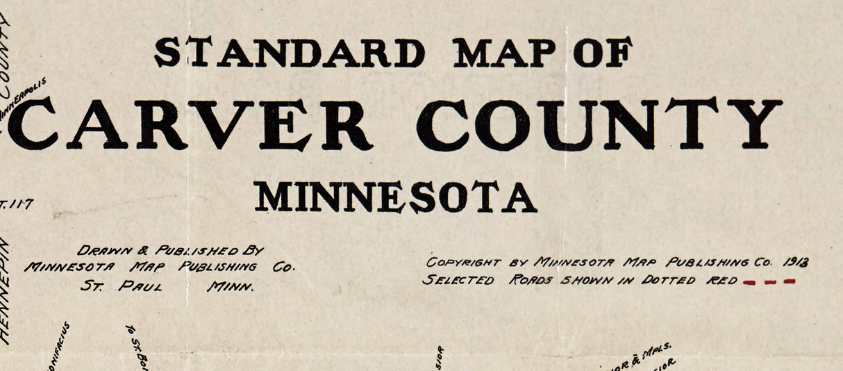 1913 Map of Carver County Minnesota