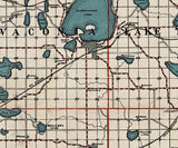 1913 Map of Carver County Minnesota