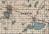 1913 Map of Meeker County Minnesota