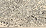 1879 Map of Pittsburgh Pennsylvania Furnaces Mills Steel Works