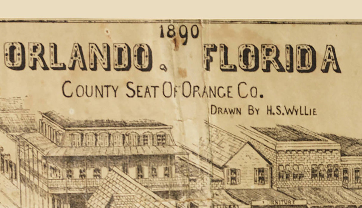 1890 Panoramic Map of Orlando Florida