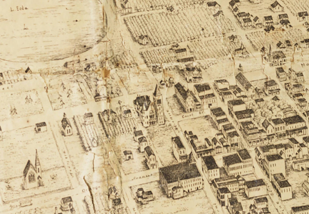 1890 Panoramic Map of Orlando Florida