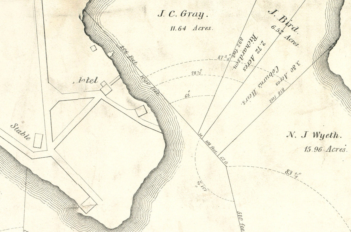 1841 Map of Fresh Pond Cambridge Massachusetts