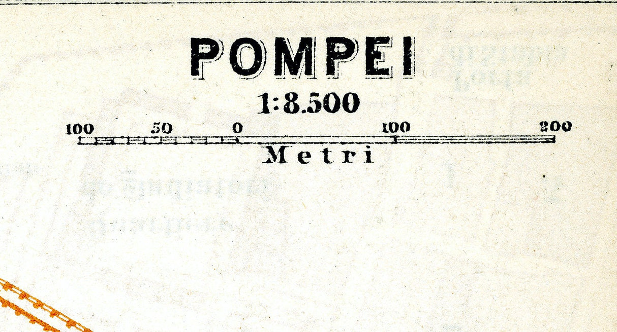 1910 Map of Pompei Italy by Baedeker