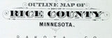 1900 Map of Rice County Minnesota