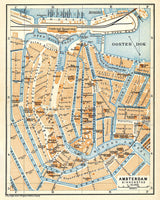 1910 Map of Amsterdam by Baedeker