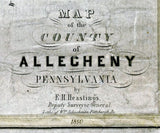 1850 Map of Allegheny County Pennsylvania