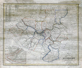 1850 Map of Allegheny County Pennsylvania