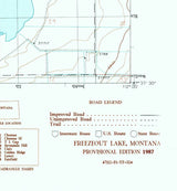 1987 Topo Map of Freezeout Lake Montana Quadrangle