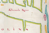 1679 Map of Albemarle River and Sound North Carolina