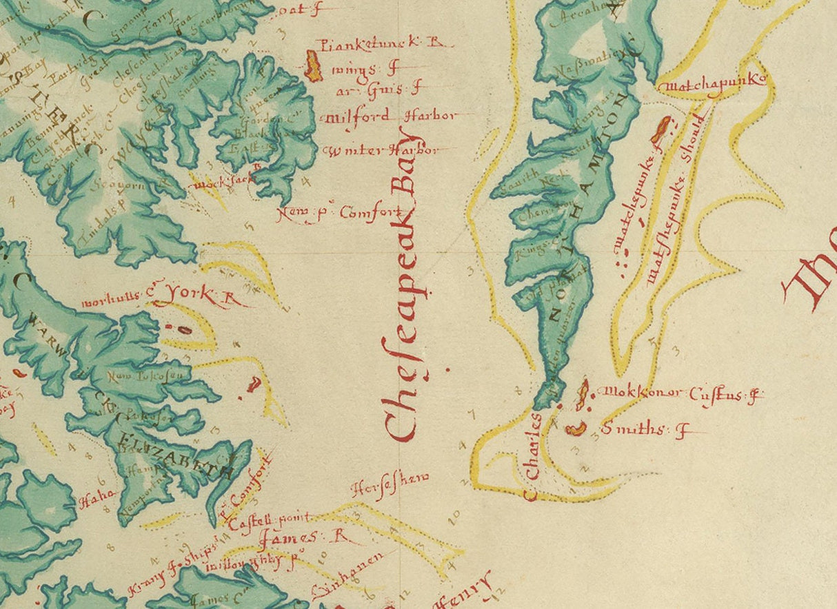 1677 Map of Virginia and the Chesapeake Bay