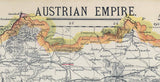 1883 Map of Austrian Empire Galicia Eastern Hungary and Transylvania