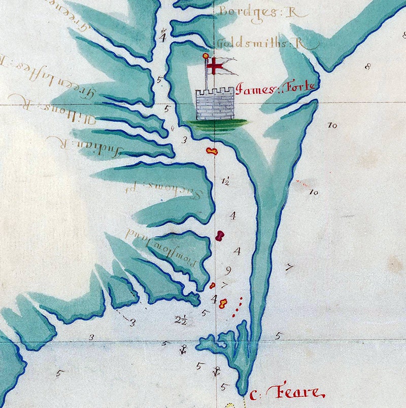 1662 Map of Carolina from Cape Hatteras to Cape Romain