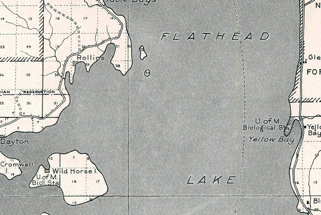 1920 Topo Map of Flathead Lake Montana Quadrangle