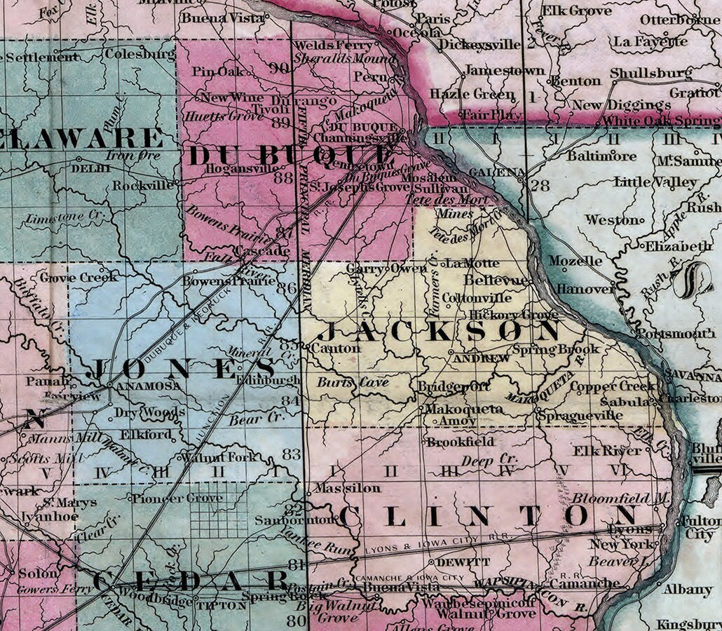 1851 Map of Iowa