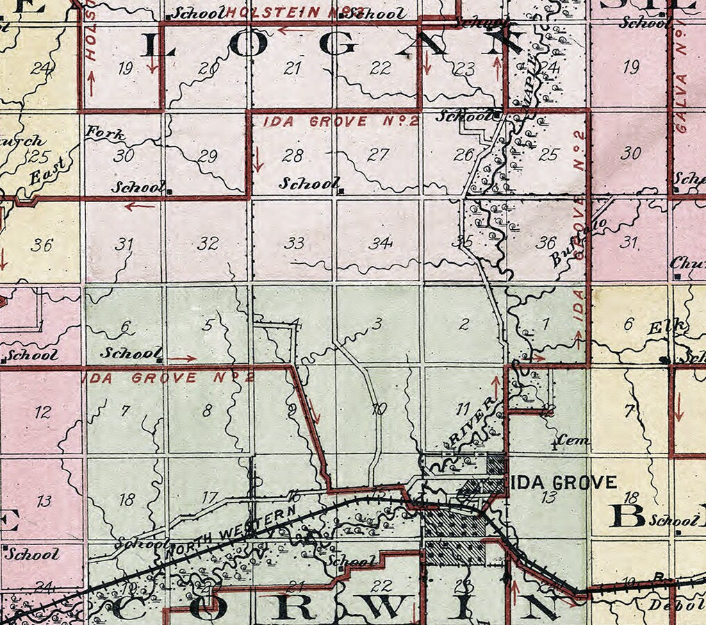 1906 Map of Ida County Iowa