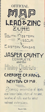 1900 Farm Line & Mining Map of Jasper County Missouri and Adjoining Counties