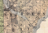 1905 Farm Line Map of Door County Wisconsin