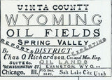 1903 Oil Field Map of Unita County Wyoming